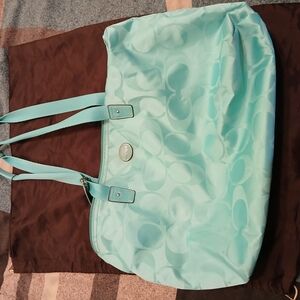 Coach Aqua Blue Tote Bag